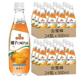 金蜜蜂 橘子口味汽水, 500ml, 48瓶