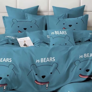 A-ONE 台灣製 雪紡棉被套床包組 單人 愛吃熊