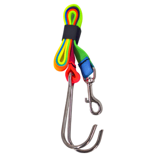 AQUATEC 長雙流鉤 RDH-95-4 + 不鏽鋼 316 單頭鉤 彩虹色 潛水用品, 95cm