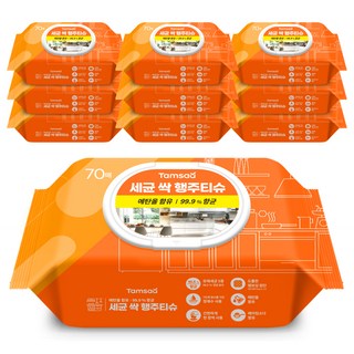 탐사 세균 싹 행주티슈 99.9% 항균, 10세트, 70매, 60g