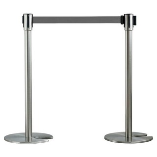 조립 중첩형 벨트 차단봉, 실버바디 + 그레이벨트, 2개