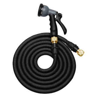 Effect 第八代高壓一體式8段彈力伸縮水管，7.5公尺，防汙耐用, 1組, 黑色