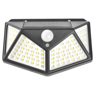 LED高亮度太陽能感應壁燈 100燈 140 x 100 x 75mm 黑色, 1個