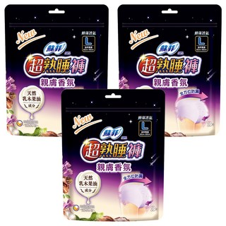 SOFY 蘇菲 超熟睡褲 乳木果油, L號, 2片, 3包