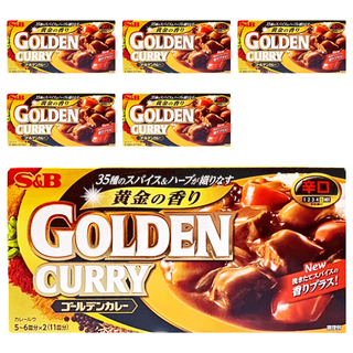 S&B 黃金咖哩塊 辛口, 35種香料&香草, 198g, 6盒