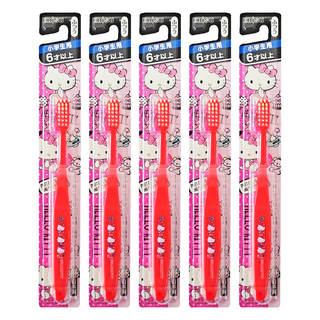 EBiSU 惠百施 Hello Kitty 兒童紀念版牙刷 (6歲以上), 顏色隨機, 5支