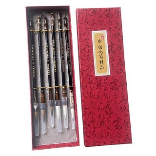 MaDaKkuMi 送禮用書法毛筆 兼毫筆3件組 + 狼毫筆3件組, 大 / 中 / 小, 1套