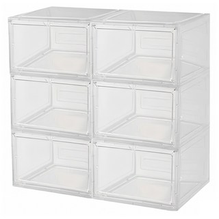 AOTTO 創意傢俱 磁吸加厚正開收納鞋盒 AL-210W 6個, 透明, 1組