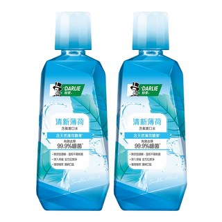 DARLIE 好來 清新薄荷漱口水, 溫和除菌 0酒精配方, 500ml, 2瓶