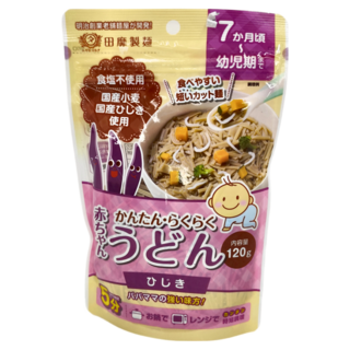 田靡製麵 寶寶烏龍麵 羊栖菜 7個月以上寶寶適用 簡單料理方便食用, 120g, 1包