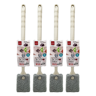 UdiLife 優的生活大師 菜瓜布馬桶刷 附吸盤設計 輕鬆清潔馬桶 保持浴室清潔, 白色 + 灰色, 4支