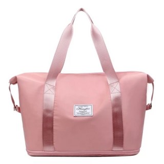 大容量旅行袋，聚酯纖維，黑色/粉色/紫色/藍色, 擴充前40/55 x 32 x 20cm 擴充後40/55 x 44 x 20cm