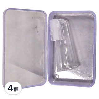 genki bebi 元氣寶寶 盒裝指套牙刷，附清潔收納盒，可高溫消毒，矽膠成形顆粒，清潔舌胎乳牙垢，按摩牙齦刺激乳牙生長, LB-80100, 1入, 4個