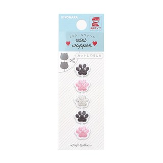 清原 金屬刺繡燙印貼 5件組, 貓腳印, 1套