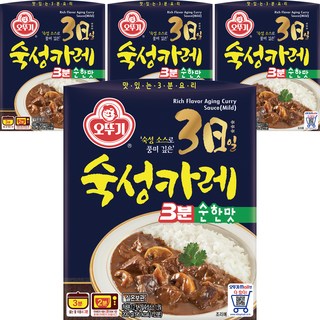 오뚜기 3분 3일 숙성카레 순한맛, 200g, 4개