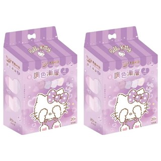 明基健康生活 幸福物語 HelloKitty成人立體口罩 13 x 11.5cm 20個, 冷系紫, 20個裝, 2盒