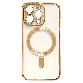 CASE.MATE 透明髮絲紋磁吸magsafe手機保護殼 輕薄設計, iphone 14 plus, 金色