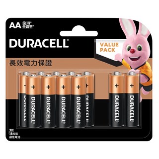 台灣公司貨 DURACELL 金頂 鹼性AA電池3號, 18顆, 1組