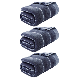 親膚加厚蓬鬆波波紋速吸水浴巾 純棉, 深夜藍, 3個