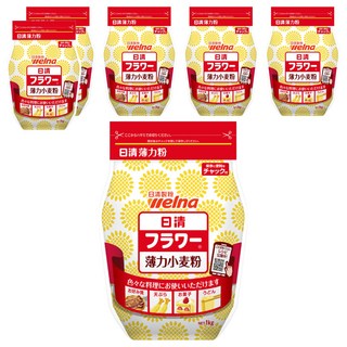 welna 日清製粉 薄力小麥粉, 1kg, 6包