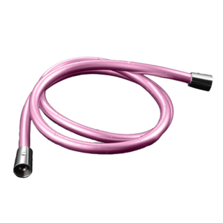 防纏繞淋浴PVC防爆軟管 口徑約2cm通用, 1.5m, 蜜桃粉