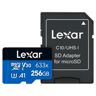Lexar 雷克沙 High Performance 633X MicroSDXC 256GB 記憶卡 含轉接器 V30 UHS-1 A1 U3, 1個