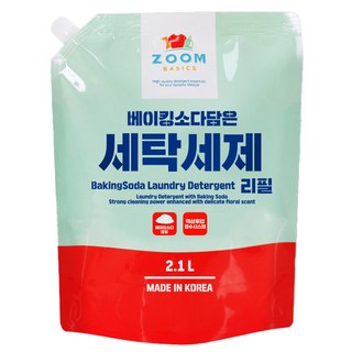 줌 베이직 베이킹소다 담은 액체 세탁세제, 2.1L, 1개