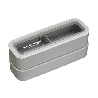 Lustroware 岩崎 兩段式防油汙微波便當盒 Set, 淺灰色, 1組