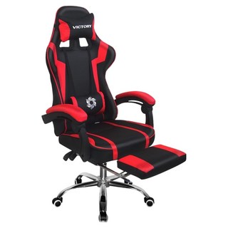 LOGIS 邏爵 賽車電競皮椅 升級擱腳抬, 黑紅色, 舒適電競體驗, 17kg