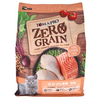 TOMA-PRO 全齡貓 零穀乾飼料 添加 優質蛋白質 含農場蔬菜, 鮭魚, 5.5lb, 1袋