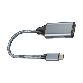 Type-C to HDMI 尼龍轉接線 Mac筆電4K高清投影線 筆電連接顯示線, 1個, 深空灰