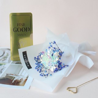 MORIANN 鮮花全像永生單支康乃馨花束 + 金條零用錢信封, 紫色, 1個