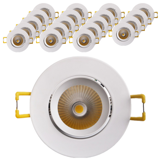 vittz COB旋轉崁燈 55mm 6W, 白色 + 白光, 20個