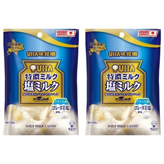 UHA 味覺糖 鹽味牛奶糖 220g 法國產洛雷岩鹽使用 北海道產生奶油使用, 2袋