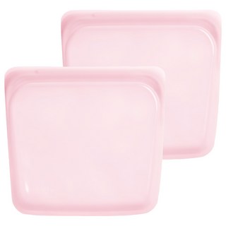 stasher方形矽膠密封袋 - 美國白金級環保食物袋 耐高溫200℃ 耐低溫-40℃ 可用於烤箱、冷凍、微波, 19.05 x 17.78 x 2.54cm, 2個, 1入