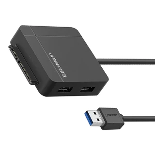 UGREEN 綠聯 USB3.0轉SATA/SD-TF/2 Port USB3.0三合一集線器 PRO版, 30713, 黑色, 1個