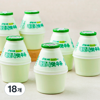 빙그레 메로나맛우유, 240ml, 18개