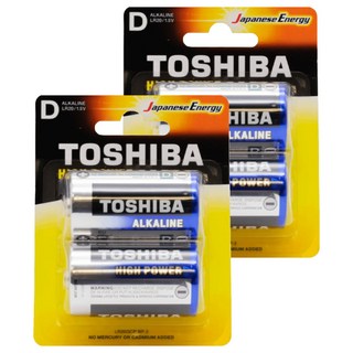 TOSHIBA 東芝 鹼性電池 1號 LR20GCP, 2個裝, 2組