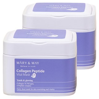 MARY&MAY 膠原蛋白胜肽維他命面膜, 2盒, 30片
