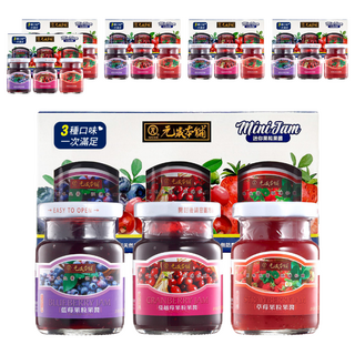 元歲本舖 迷你果醬套裝 天然無添加 草莓+藍莓+蔓越莓口味, 100g, 6組