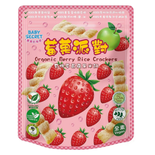BABY SECRET 寶寶的秘密 有機草莓蘋果米餅, 25g, 台灣產, 草莓蘋果, 1包
