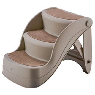 딩동펫 반려동물 래더 논슬립 3단 접이식 계단, 그레이, 1개