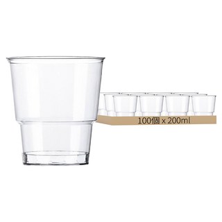 冷熱飲透明 塑膠免洗杯, 200ml, 50個, 2組