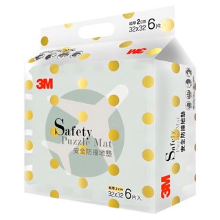 3M 安全防撞地墊 6片, 綠底灰 款式隨機, 1包