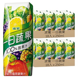 波蜜 一日蔬果 100%蔬果汁, 250ml, 36入