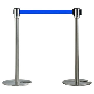 조립 중첩형 벨트 차단봉, 실버바디 + 블루벨트, 2개