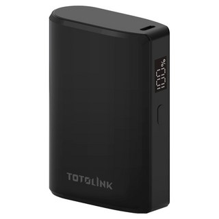 TOTOLINK T10000 快充行動電源, PD 20W 快速充電, LED顯示, 信用卡大小, 雙向快充, 9400mAh大電量, 曜黑色