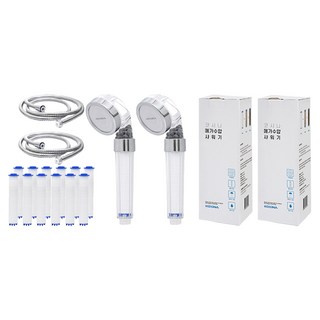 코시나 메가수압 트리플 정수샤워기 + 필터 6p + 샤워줄 2m, 2개
