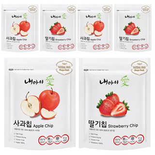 Naeiae 幼兒水果乾套組，草莓 12g 3入 + 蘋果 12g 3入, 1組, 72g