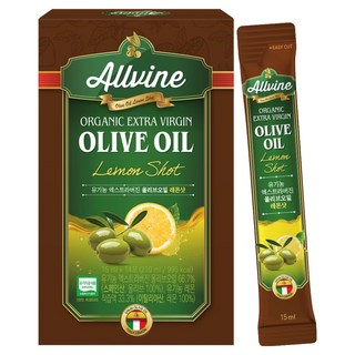 Allvine 橄欖油檸檬汁 OLESHOT 15毫升 14包, 1個, 210ml